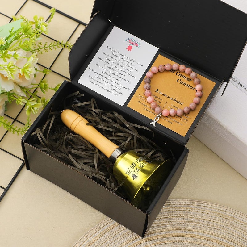 Canchiing 4 Pcs Cancer Bell Ringing Gift Set for Women Include the Day I Rang the Bell Bracelet Card Box End of Chemo Last Day of Chemo Treatment Ornament Cancer Survivor Recovery Gifts - Image 4